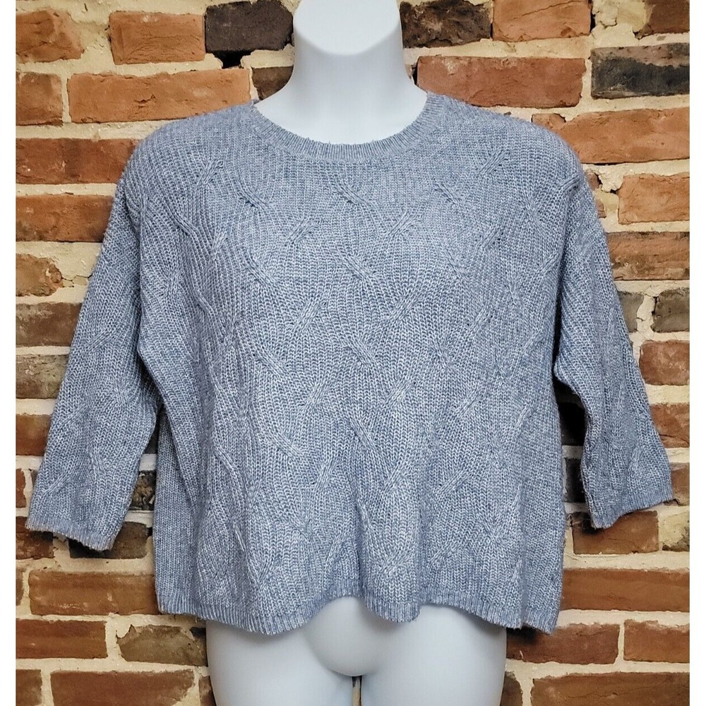 J. Jill Women's Cable Knit Sweater‎ Cotton Blend Size Medium